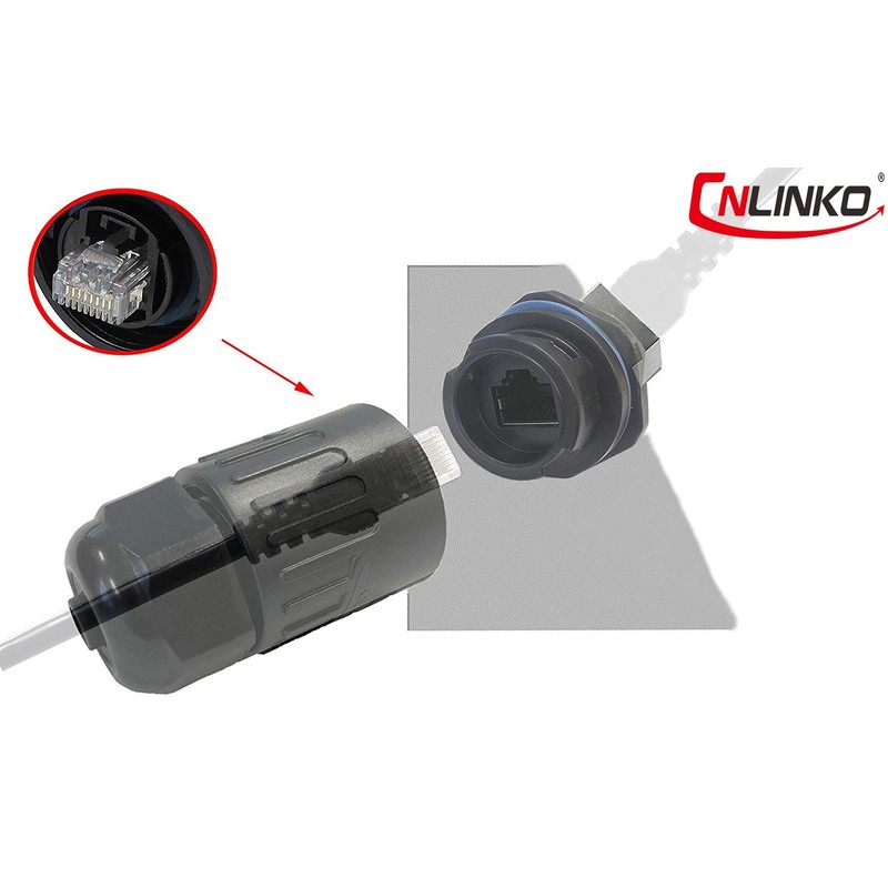 CERRXIAN RJ45 Femle to Female Coupler Panel Mount Waterproof Connector