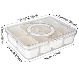 cutecool Snack Box with 8 Compartments, BPA-Free Snack Bowl with Lid and Handle, Snack Plate for Picnics, Family Celebrations and Travel (1)