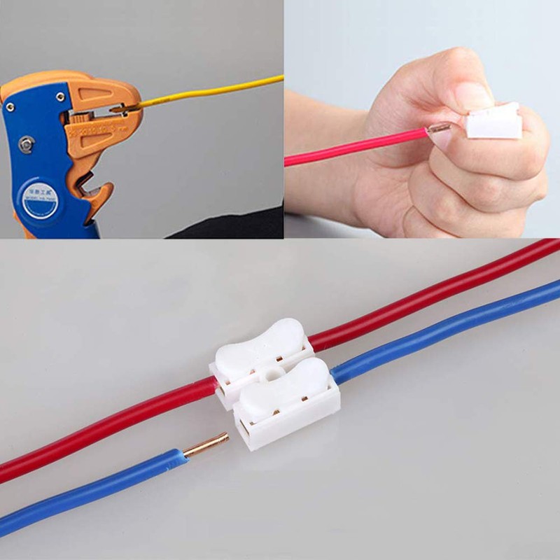YIXISI 100pcs Fast Cable for Connecting, 2 Pins Cable Plug,