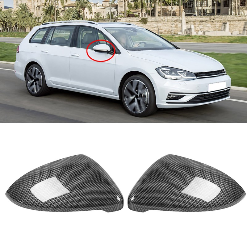 2pcs Carbon Fiber Style Rearview Wing Mirror Cover Cap