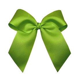 WD2U Girls Large 6" Grosgrain Knotted Hair Bow with Tails on French Clip Barrette (Kiwi Green)