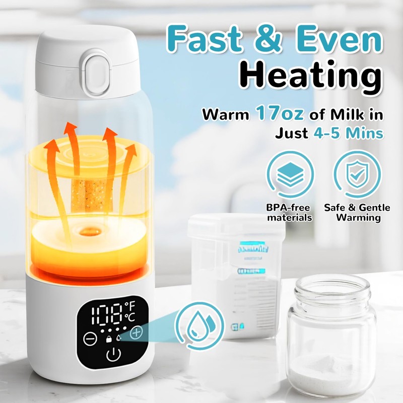 Portable Milk Warmer for Travel,Formula Container to Go 17oz Baby