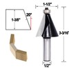 Chamfer Router Bit 1/2 Shank, 20° Degree Carbide 2-Flute Chamfer