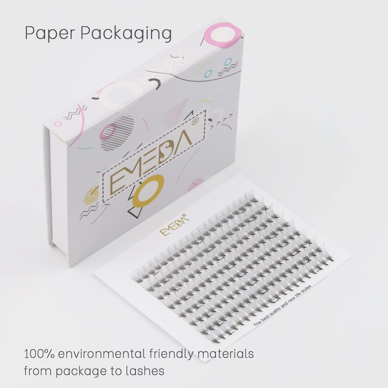 EMEDA 10D Volume Eyelashes, D Curl, 9 Lines, Prefabricated Volume