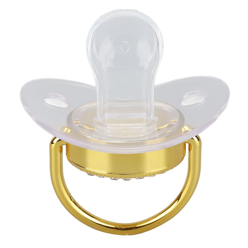 Baby Pacifier, Christening Chain Gold Bling R