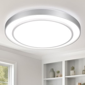 Wheatronic 20" Flush Mount Ceiling Light Fixture 5CCT, LED Sliver Dimmable Flush Mount Round 36W, Modern Close to Ceiling Light for Living Room, Foyer, Kitchen, Bedroom