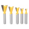5 Pcs Woodworking Dovetail Router Bit Dovetail End Milling Cutter