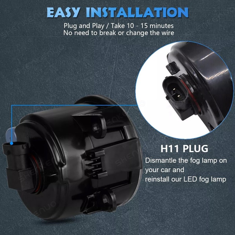 HMCYCI Pair Bumper LED Fogs Driving Lamps 6000K White For