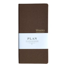 Pocket Monthly Weekly Planner Undated Weekly Planner 144 Pages Notebook Organiser Agenda (brown)