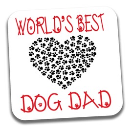 AK Giftshop Dog Dad Gifts For Fathers Day - Birthday - Christmas - World's Best Dog Dad (Coaster)