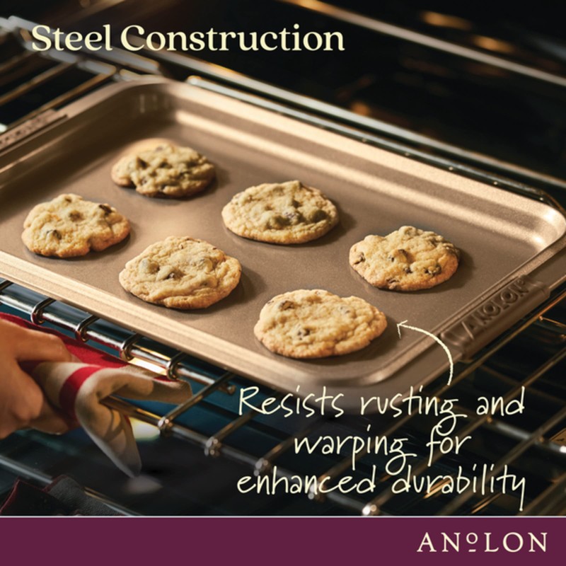 Anolon Advanced Nonstick Bakeware Cookie Pan Set/Baking Sheets with Silicone
