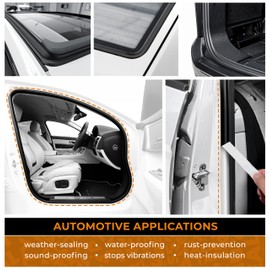 VViViD Premium Butyl Sealant Tape, Durable Rubber Sealer, Waterproof, Weatherproof, Noise & Vibration Reduction, Black ¾” Thick (37ft)