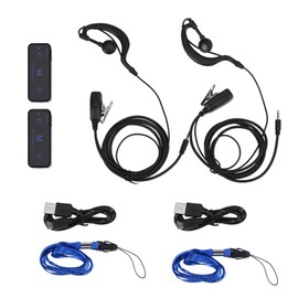 2PCS 400480MHz Mini Walkie Talkie 2Way Radio Transceiver &amp; Earpiece Headset USB Powered