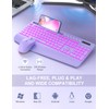Wireless Keyboard and Mouse Combo with 7 Colored Backlits, Wrist