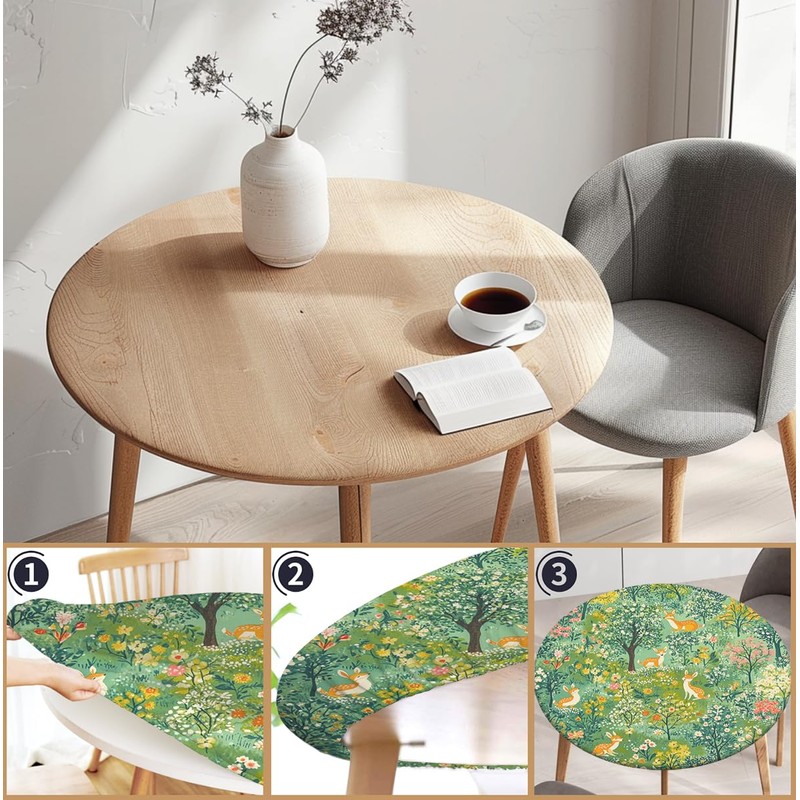 Yesad Mantel impermeable con elástico para mesas redondas de 36"