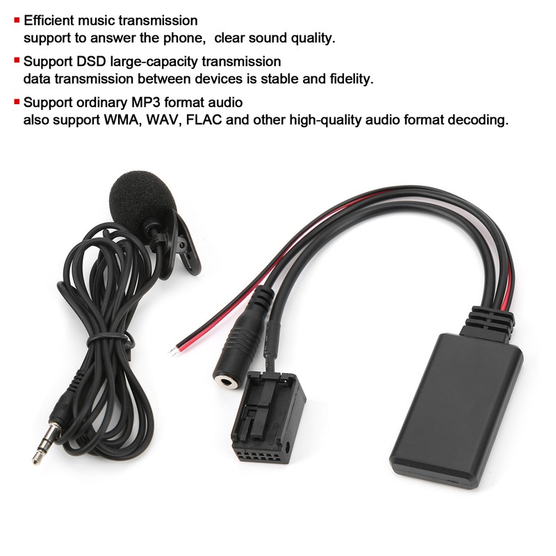 Bluetooth 5.0 AUX Cable Adapter with Microphone Replacement for Z4