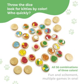 Ulanik Wo ist Meine Katze, Games from 3 Years, Wooden Board Games for Children 4, 5, 6, 7, 8 Years, Educational Games from 3 Years, Preschool Games, Wooden Games for Toddlers - Pack of 56