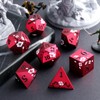 DNDND Matt Red DND Metal Dice, DNDND 7 PCS Heavy