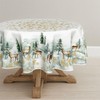 Artoid Mode Gold Snowflakes Trees Deer Christmas Table Cloth, Round