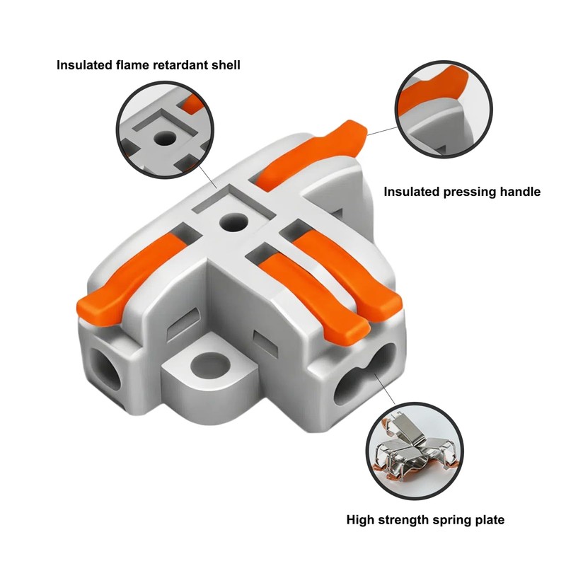 30PCS T-Tap Lever 3 Way Wire Connectors Kit, Lever &