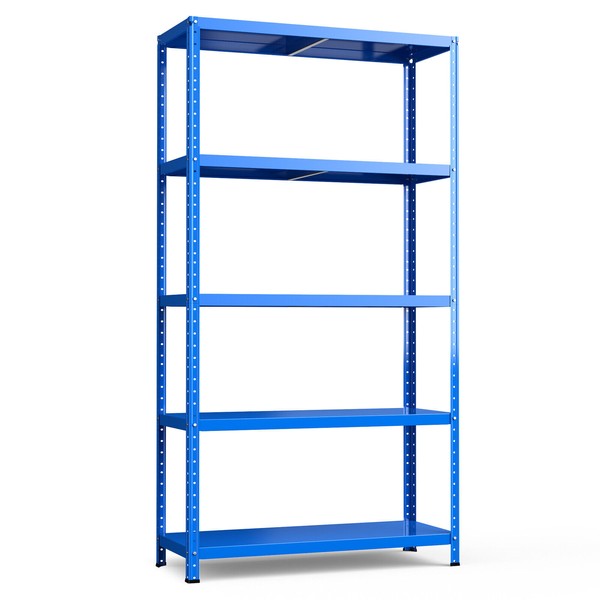 5-Tier Metal Shelving Storage Rack Adjustable Heavy-Duty Utility Garage Blue