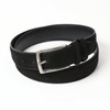 Ojier KE21228-19-BLACK Men's Belt, Genuine Leather, Cowhide Leather, Suede Nubuck,
