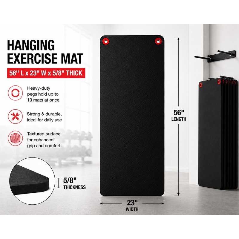 Hanging Exercise Mats for Gyms, Closed-Cell Foam Yoga & Fitness