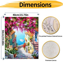 YALKIN Paint by Numbers Adults, Paint by Numbers, DIY Landscape with Brushes and Acrylic Paints, Hand Painted Oil Painting Canvas for Home Decor, Without Frame (40 x 50 cm)