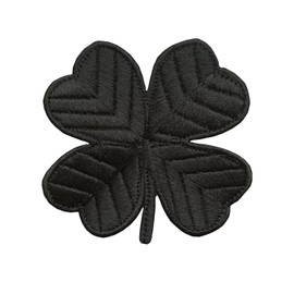 Irish 4 Leaf Clover Patch - Funny Die Cut Embroidered Emblem Applique Meme Morale Patch with Hook and Loop Fastener for Tactical Backpacks Jeans Hats Jackets Clothing Bags Military Gear Repair - Black