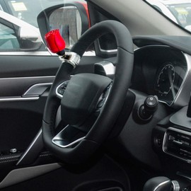 Arenbel Car Suicide Knob Rose Shape Steering Wheel Turning Control Spinner Assist Grip Handle Fit Most Vehicles Trucks Boats, Red