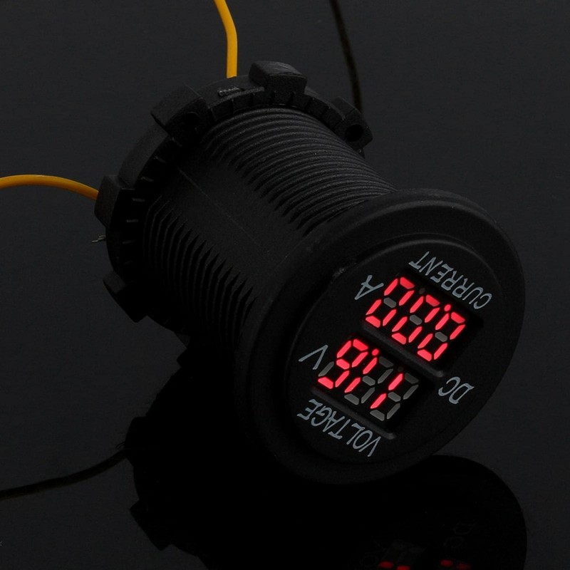 KIMISS Voltmeter Ammeter, Car Motorcycle DC 12-24V Dual LED Digital