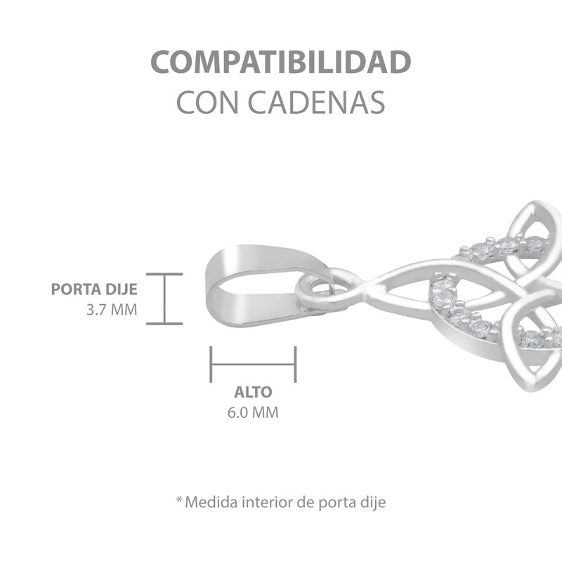 JOYARIS - Dije Nudo De Bruja Con Zirconias Amuleto En