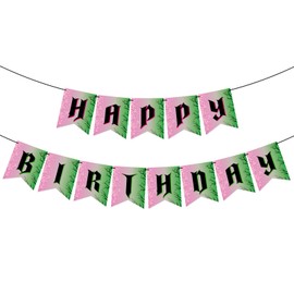 Adecortalk Witch Theme Birthday Party Decorations Happy Birthday Banner Garland Pink and Green Party Supplies for Girl Boys Funny Birthday Party Decor