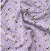 Soimoi Purple Moss Georgette Fabric Leaves & Flowerpecker Bird Print