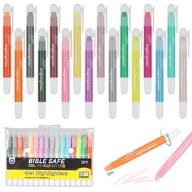 Dianfen Bible Highlighters No Bleed - 16 Pcs Gel Highlighter, Bible Study Supplies, Gel Wax Highlighters Set, for Suitable for studying, journaling, highlighting and art drawing (Set of 16)