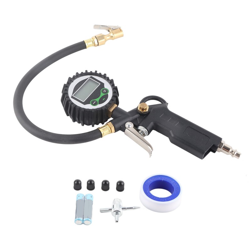 LCD Tire Inflator with Digital Pressure Gauge 1/4in NPT Quick