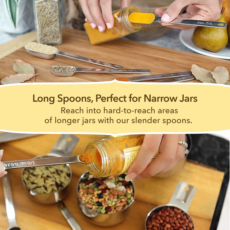 Simply Gourmet Measuring Cups and Measuring Spoons Set Stainless Steel