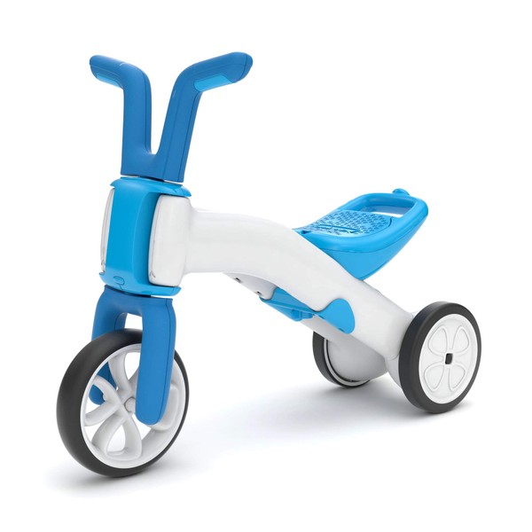 Chillafish Bunzi Gradual Balance Bike and Tricycle, 2-in-1 Ride on Toy for 1-3 Years Old, Silent Non-Marking Wheels, Blue, Large