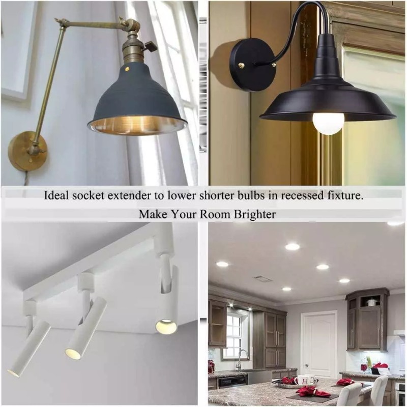 SumVibe Light Bulb Socket Extender E26/E27 Screw In Adapter 3cm