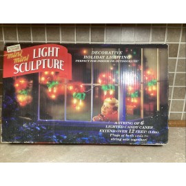 Mr. Christmas 1998 Mr Christmas Mini Mini Light Sculpture Candy Cane Set - NEW IN BOX
