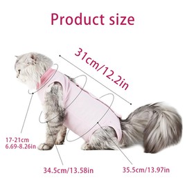 GXGM Postoperative Cat Bodysuit Female/Male Cat Bodysuit After Sterilisation Cat Suit Anti-Leasing Collar Recovery Collar for Pets M, blue