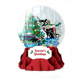 Christmas Kittens Pop up Snow Globe