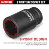 LLNDEI 3/4 inch Drive Impact Socket Set, 12 Piece Heavy