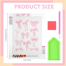 Yeaqee 4 Pcs Diamond Art Kits DIY Painting for Adult Aesthetic Wall Diamond Crafts Aesthetic Room Decor Cute Painting Pictures 5d Craft Wall Decor for Home 10 x 11.8''(Coquette)