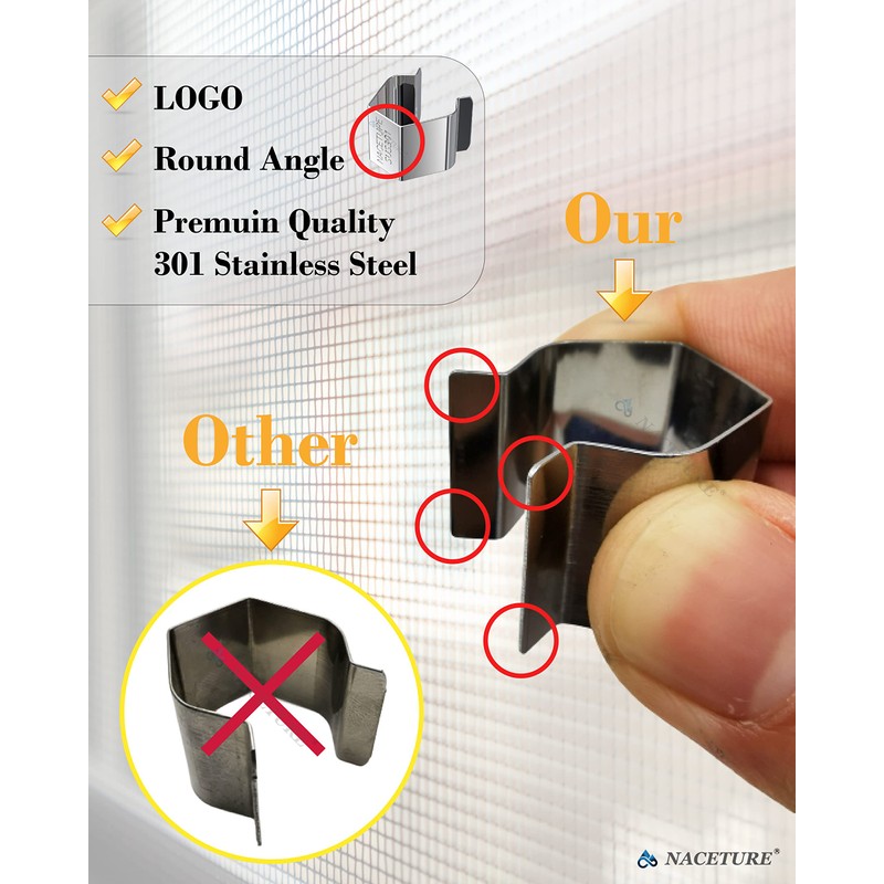 Screen Door Installer Clips - 20 Pieces Screen Clips for