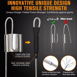 Dovesun 20PCS Circle Hooks Fishing Hooks Saltwater Freshwater Catfish Hooks 6/0 Pre-rigged Circle Hooks Wire Leader