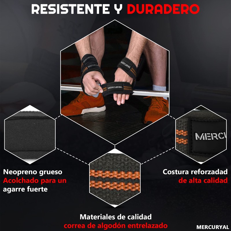 MERCURYAL Figure 8 Padded Lifting Straps Strength Training - Weight