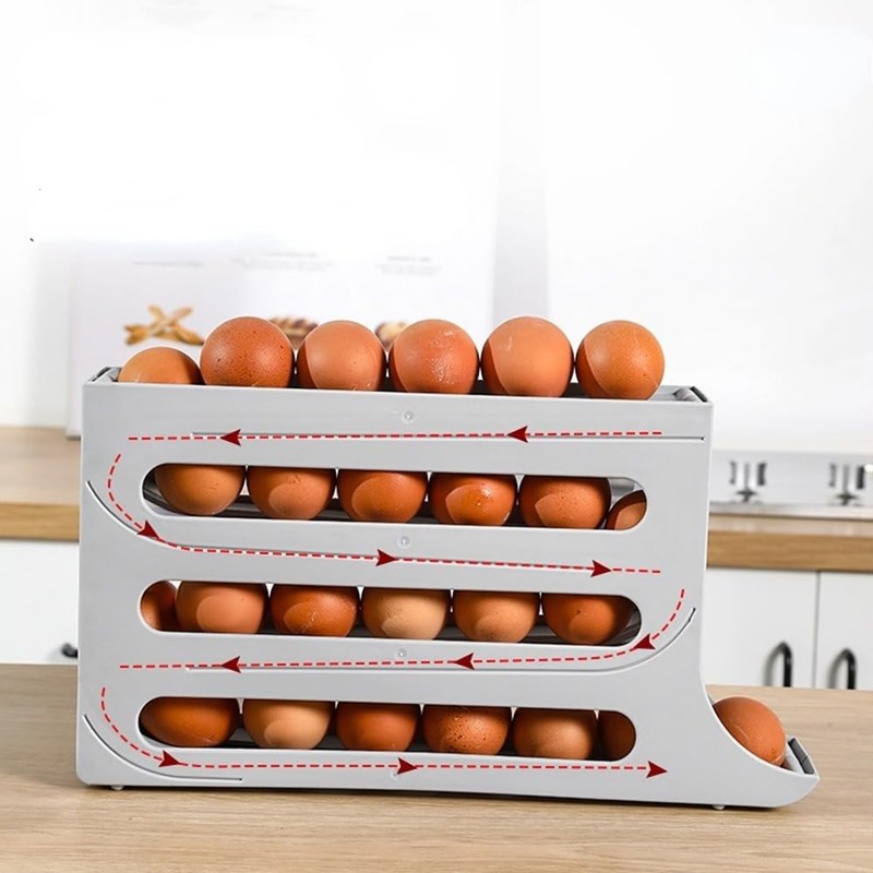 Egg Stocker, Itisyou 4 Tier Egg Holder for Refrigerator, Automatic
