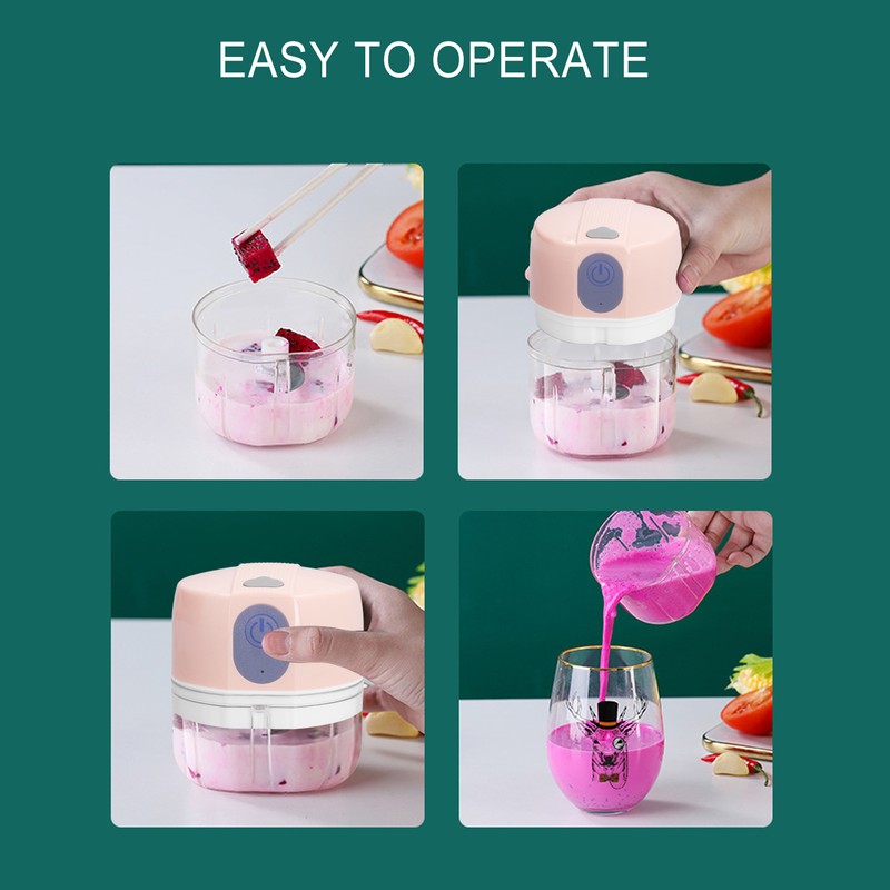 Electric Garlic Masher Mini Wireless Automatic Garlic Chopper for Kitchen