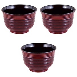 3個セット [TA]耐熱 流泉汁椀溜内黒 [ 11.1×7.1㎝(390㏄) ] | 汁椀 耐熱ABS樹脂 セトモノホンポ(Setomonohonpo)